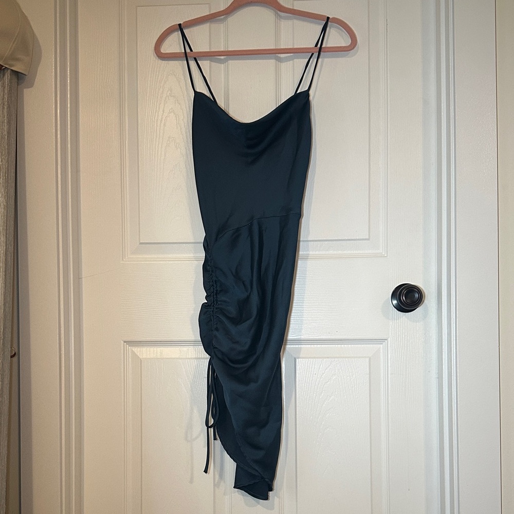 Chic Asymmetrical Navy Dress